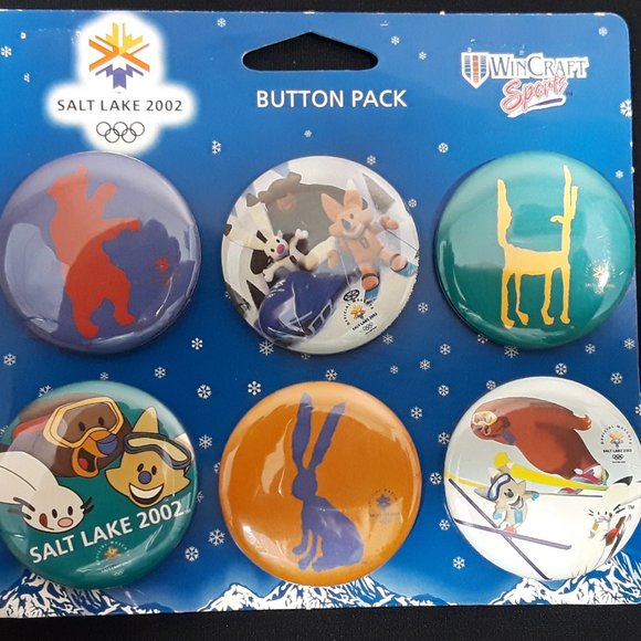 2002 Salt Lake City Olympic Mascot buttons - Picture 1 of 2